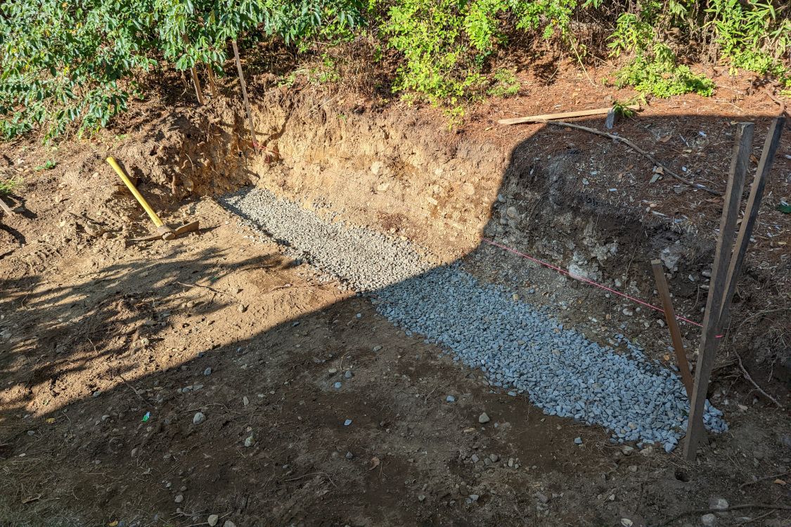 Trench Filled with Gravel